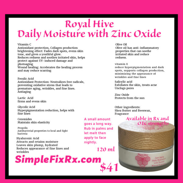 Royal Hive Daily Moisturizer with Zinc Oxide - 4.0 fl oz (120 mL) - Image 2